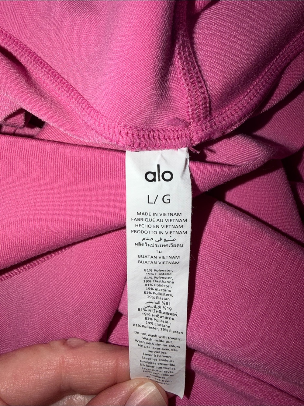 Alo 7/8 High-Waist Airbrush Leggings - Paradise Pink Size Large - Picture 6 of 7
